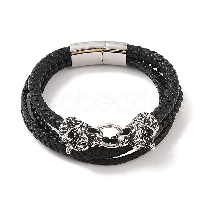 Braided Microfiber Leather Multi-strand Bracelets BJEW-B096-06I-1