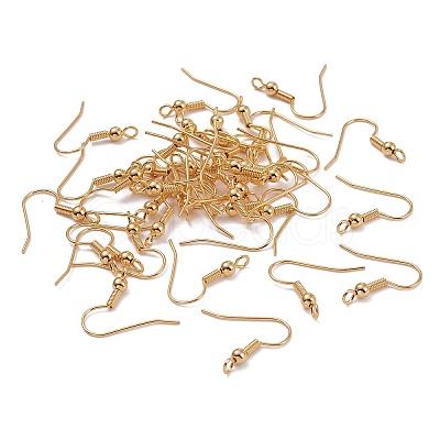 Brass Earring Hooks X-KK-F824-017G-1