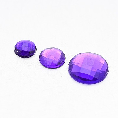 Faceted Imitation Taiwan Acrylic Rhinestone Flat Back Cabochons GACR-X0002-1