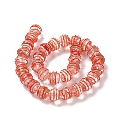 Round Handmade Clear Lampwork Beads Strands LAMP-G150-02E-1