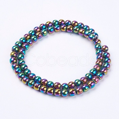 1Strand Grade A Non-Magnetic Synthetic Hematite Beads Strands X-G-S096-6mm-5-1