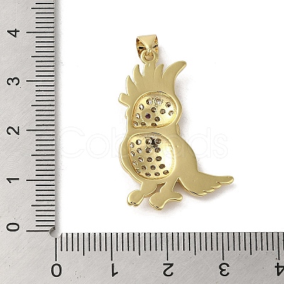 Rack Plating Brass Micro Pave Cubic Zirconia Pendants KK-C052-11G-1