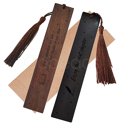 CRASPIRE 1 set Rosewood & African Blackwood Bookmarks Set AJEW-CP0001-78H-1