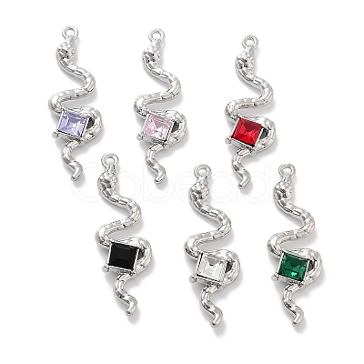 Rack Plating Alloy Rhinestone Pendants PALLOY-F311-22P-1