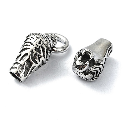 Tibetan Style 304 Stainless Steel Spring Gate Rings FIND-Z046-03AS-01-1