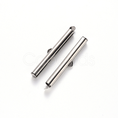 Tarnish Resistant 304 Stainless Steel Slide On End Clasp Tubes STAS-S115-01J-P-1