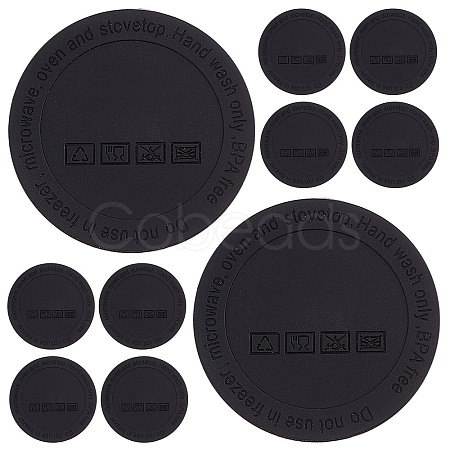 Gorgecraft 12Pcs Silicone Drink Coasters AJEW-GF0004-48C-1