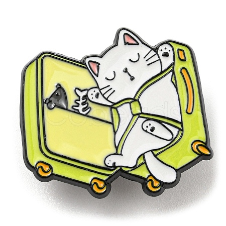 Cartoon Cat Enamel Pins JEWB-Q031-02EB-03-1