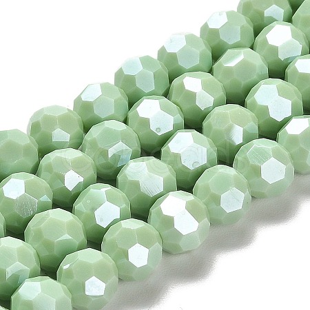 Electroplate Opaque Glass Beads Strands EGLA-A035-P10mm-A14-1