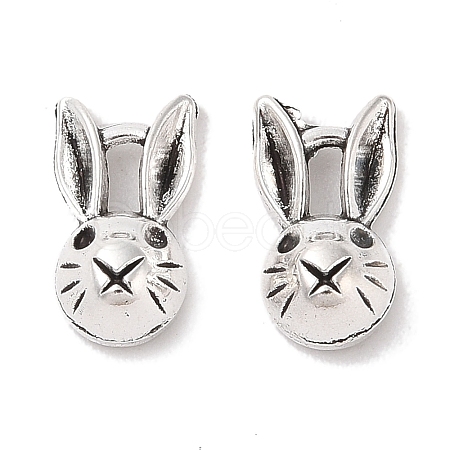 Tibetan Style Zinc Alloy Bunny Pendants TIBEP-R334-037AS-RS-1