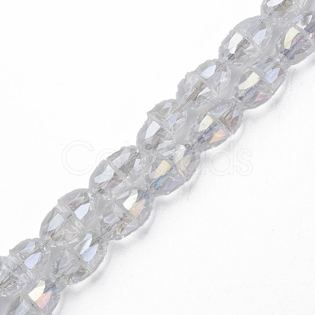 Electroplate Transparent Glass Beads Strands EGLA-N002-35-C02-1