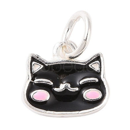 Cat Shape 925 Sterling Silver Charms STER-F056-03S-02-1