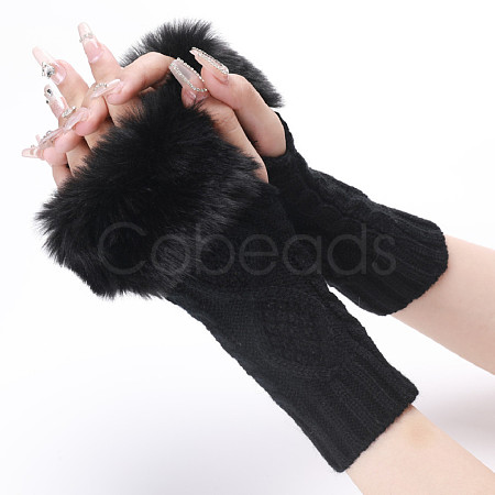 Polyacrylonitrile Fiber Yarn Knitting Fingerless Gloves COHT-PW0001-15C-1