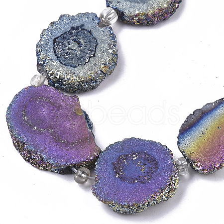 Electroplated Natural Quartz Beads Strands G-R461-04C-1