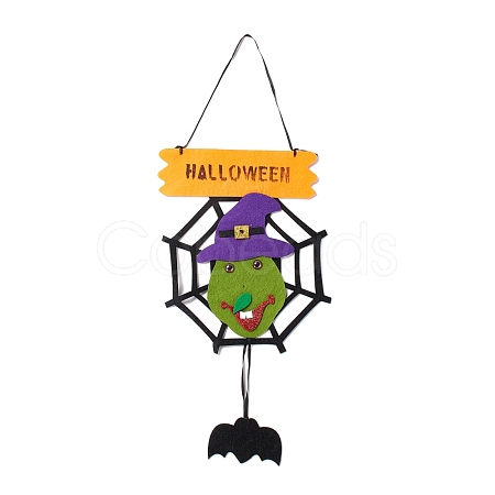 Halloween Theme Felt Cloth Hanging Door Signs HJEW-B005-02-1