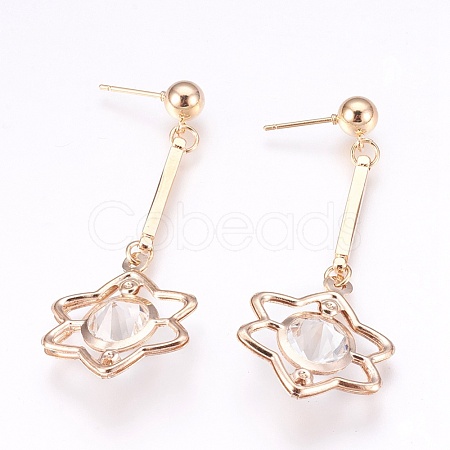 Glass Stud Earrings EJEW-K073-18A-1