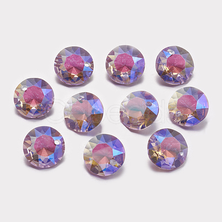 Faceted Glass Rhinestone Charms RGLA-F051-10mm-001PS-1