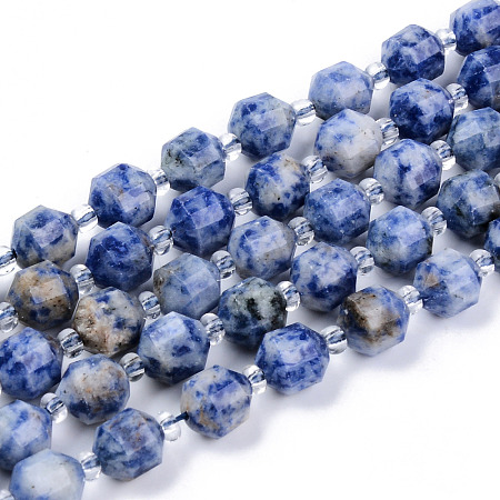 Natural Blue Spot Jasper Beads Strands G-R482-07-10mm-1