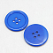 Resin Buttons, Dyed, Flat Round, Dodger Blue, 34x4mm, Hole: 3mm, 98pcs/bag