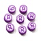 Handmade Polymer Clay Beads, Flat Round, Blue Violet, 9x4mm, Hole: 1.7mm