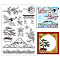 Custom PVC Plastic Clear Stamps, for DIY Scrapbooking, Photo Album Decorative, Cards Making, Mixed Shapes, 160x110x3mm