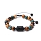 Natural Mixed Gemstone Braided Bead Bracelets, Glass Constellation Bracelet, Cancer, 7-1/4~7-1/2 inch(18.5~19cm)