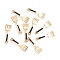 Alloy Enamel Pendants, Slice, Golden, for DIY Jewelry Making, Black, 24x8x3mm, Hole: 1.4mm