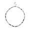 Natural Moss Agate & Pearl & Crystal Rhinestone Beaded Necklace for Women, 16.89 inch(42.9cm)