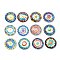 12Pcs Glass Cabochons, Round with Flower, Mixed Color, 25x25x7mm