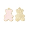 Alloy Enamel Pendants, Bear Charm, Golden, Misty Rose, 20.5x13x1mm, Hole: 1.7mm