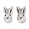 Tibetan Style Zinc Alloy Bunny Pendants, Lead Free & Cadmium Free, Rabbit Charms, Antique Silver, 13.6x7.7x5mm, Hole: 2mm, about 637pcs/500g