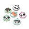 Alloy Enamel Pendants, Platinum, Flat Round with Dog/Cat/Panda Pattern Charm, Mixed Color, 23.5x20x2mm, Hole: 1.6mm