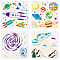 4Pcs 4 Styles Sea Animals Theme PET Hollow Out Drawing Painting Stencils, for DIY Scrapbook, Photo Album, Mixed Shapes, 300x300mm, 1pc/style