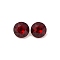 Glass Rhinestone Cabochons, Pointed Back & Back Plated, Faceted, Flat Round, Siam, 6x4~4.5mm