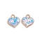 CCB Plastic Pendants, with Paillette, Heart, Light Sky Blue, 17x15.5x3mm, Hole: 3mm