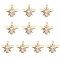 10Pcs Rack Plating Brass Micro Pave Cubic Zirconia Pendants, with Jump Rings, Long-Lasting Plated, Cadmium Free & Lead Free, Bees, Clear, Real 18K Gold Plated, 12.5x17x3.5mm, Hole: 3.2mm