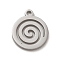 Non-Tarnish 304 Stainless Steel Pendants, Laser Cut, Flat Round with Vortex Charm, Stainless Steel Color, 12x10x1mm, Hole: 1.2mm