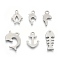 Non-Tarnish 201 Stainless Steel Charms, Laser Cut, Fish, Stainless Steel Color, 12~18x7~13.5x0.7~0.8mm, Hole: 1.4~1.8mm, 6 patterns, 1 pattern/200pcs