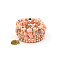 Boho Style Wood Beaded Stretch Bracelet Sets for Women, with Acrylic and Alloy Finding , Misty Rose, No Size 