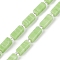 Handmade Lampwork Beads Strands, Rectangle with seed Beads, Light Green, 10~11x4.5x4mm, Hole: 0.8mm, about 32~33pcs/strand, 15.94''(40.5cm)