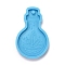 Perfume Bottle with Crystal Cluster Pendant Silicone Molds, Resin Casting Molds, for UV Resin & Epoxy Resin Jewelry Making, Sky Blue, 71x45x7.5mm, Hole: 4mm, Inner Diameter: 65.5x40mm