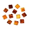 Opaque Acrylic Beads, Square, Chocolate, 8x8x3mm, Hole: 1mm