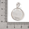 Rhodium Plated 925 Sterling Silver Pave Natural Shell Flat Round Pendants STER-C009-03P-3