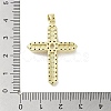 Rack Plating Brass Micro Pave Cubic Zirconia & Imitation Pearl Pendants KK-R163-02G-02-3