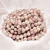 Faceted Round Shell Pearl Bead Strands X-BSHE-L012-10mm-NL002-2