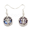 Alloy Tree of Life Dangle Earrings with Glass for Women EJEW-C061-01P-2