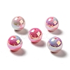 UV Plating Opaque Rainbow Iridescent Acrylic Beads MACR-D063-01B-07-1