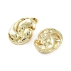 Shell Shape Brass Stud Earrings EJEW-Q811-18G-2