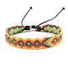 Cotton Braided Rhombus Cord Bracelet PW-WG48792-02-1