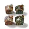 Natural & Synthetic Gemstone Carved House Figurines DJEW-P015-01-2